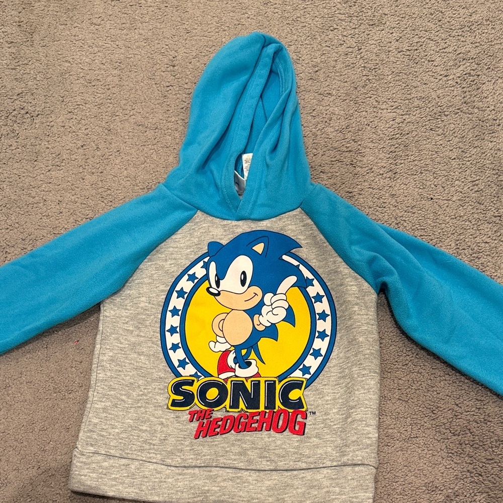 Sonic the Hedgehog Kids Blue and Gray Hoodie